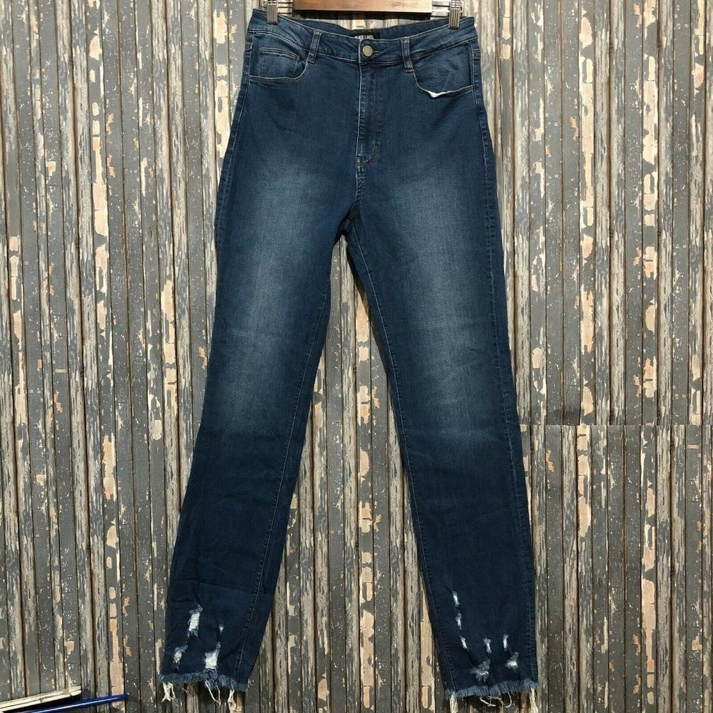 Black Label C'est Toi Women's High Rise Raw Ankle Distressed Jeans Size 13